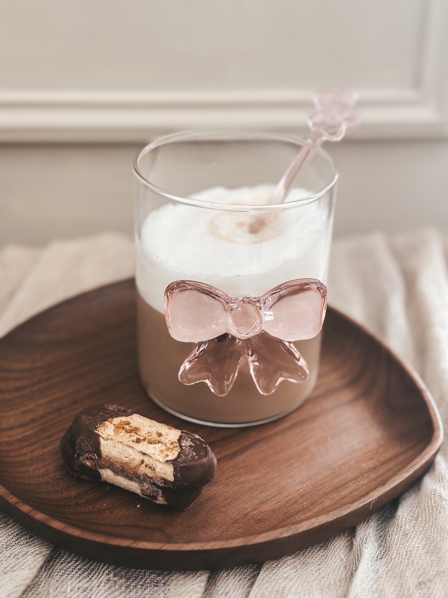 Rosa Glasschleifen – 4er-Set