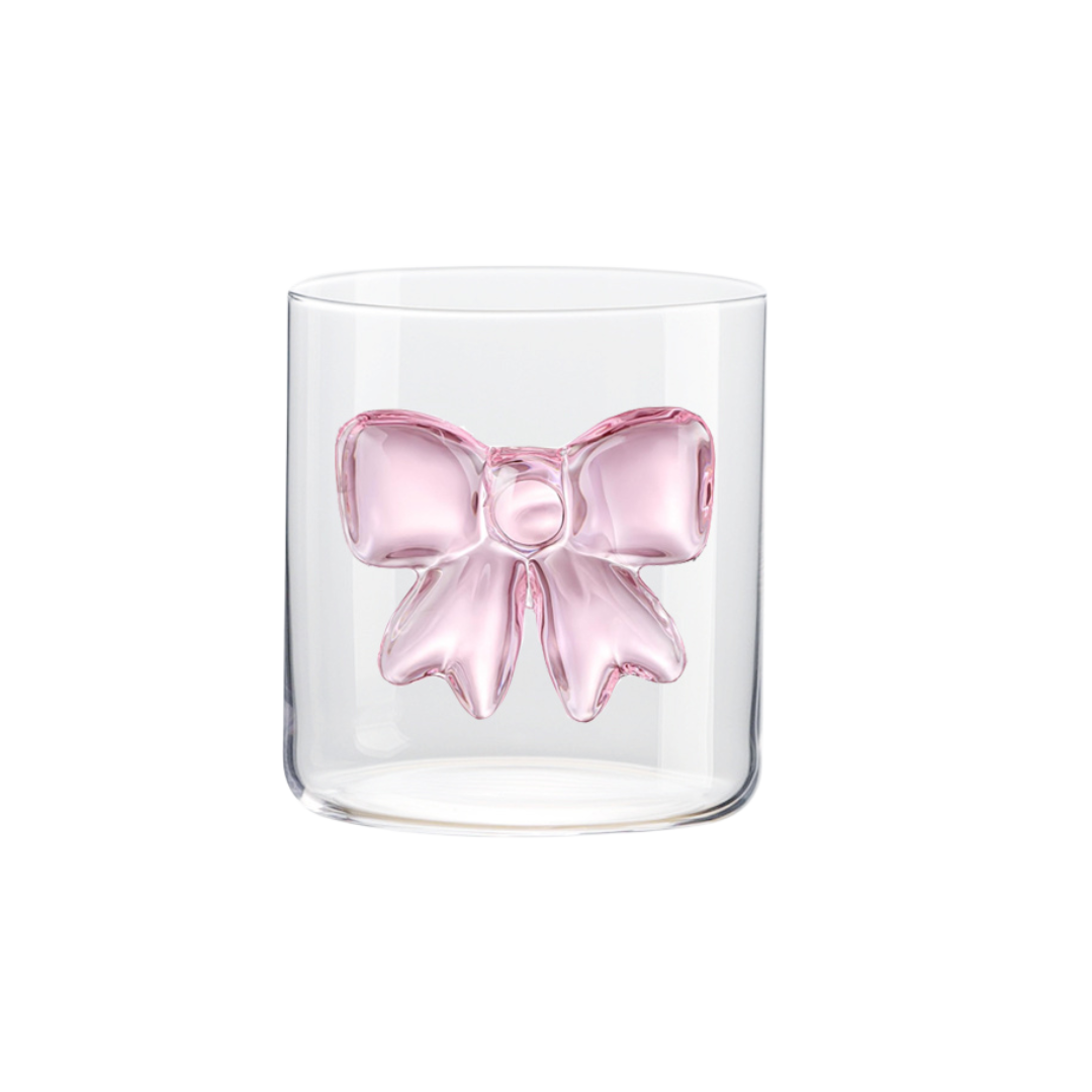 Rosa Schleife aus Glas