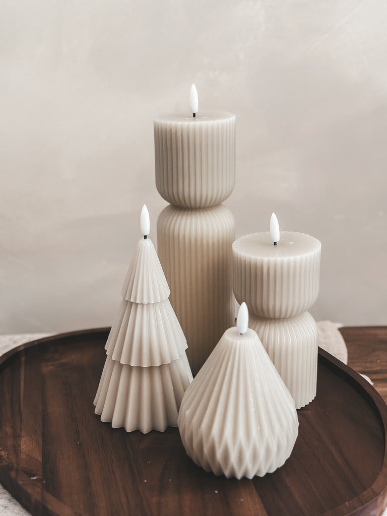 WEIHNACHTSBAUMKERZE BEIGE M - AB
