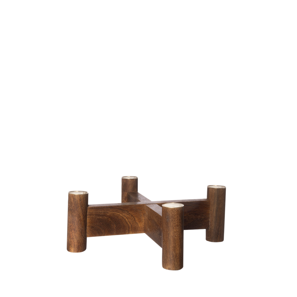 KERZENHALTER LEUCHTE HOLZ 4