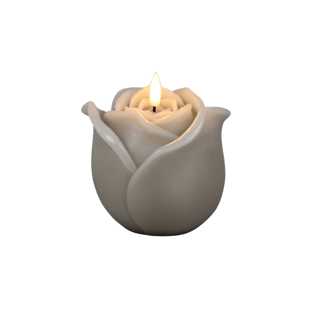 JUNOfires ledkaars beige roos bloem beige m timer