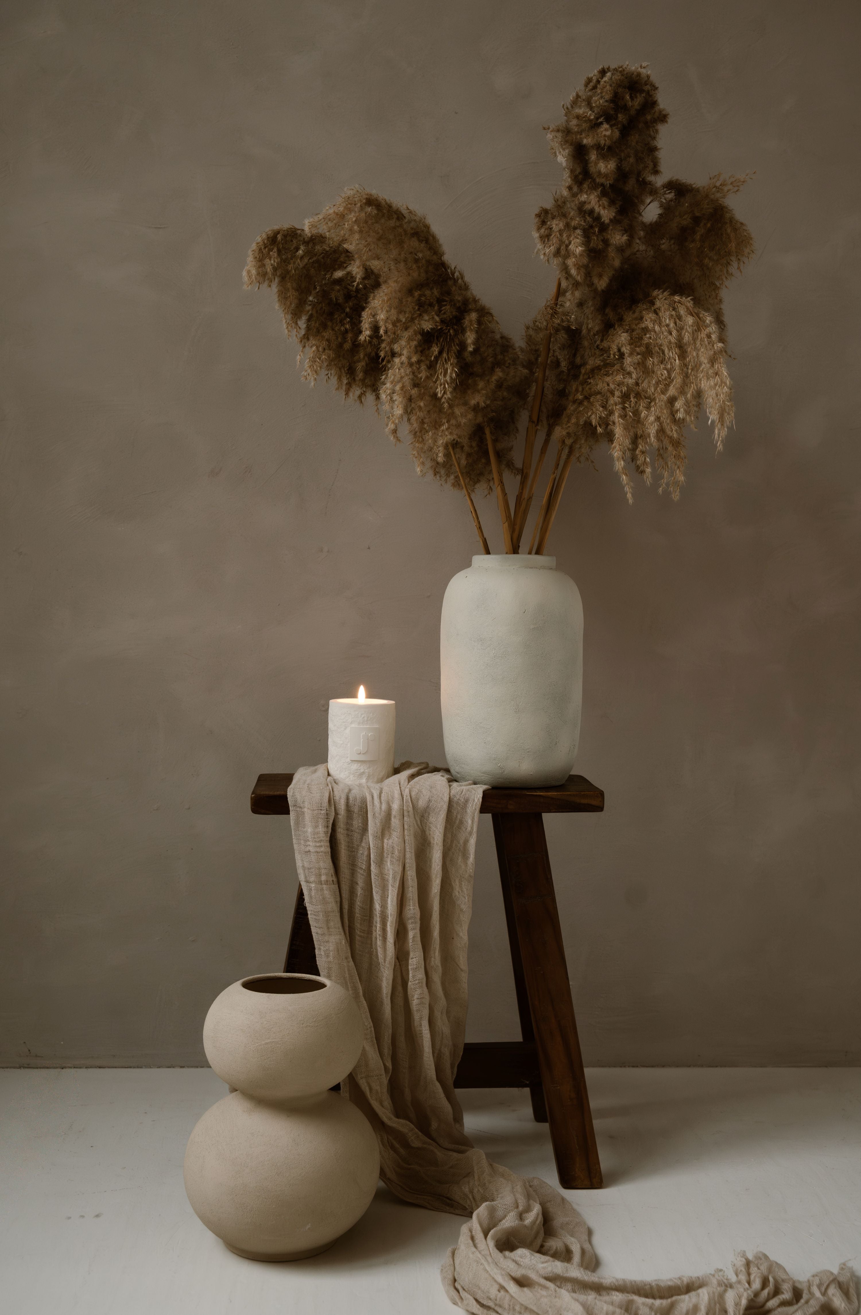 PFINGSTROSE KERZE BEIGE - AB