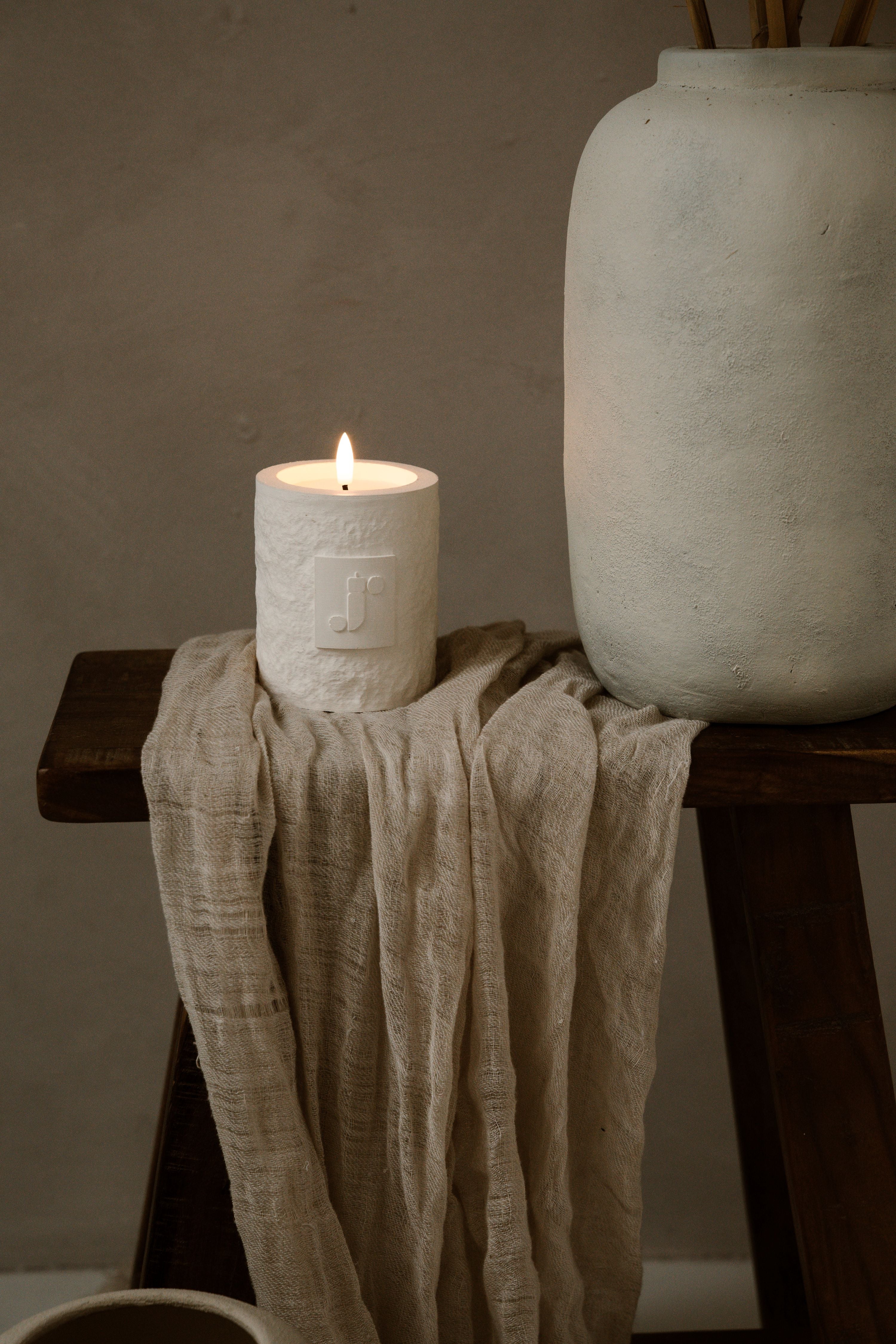 PFINGSTROSE KERZE BEIGE - AB