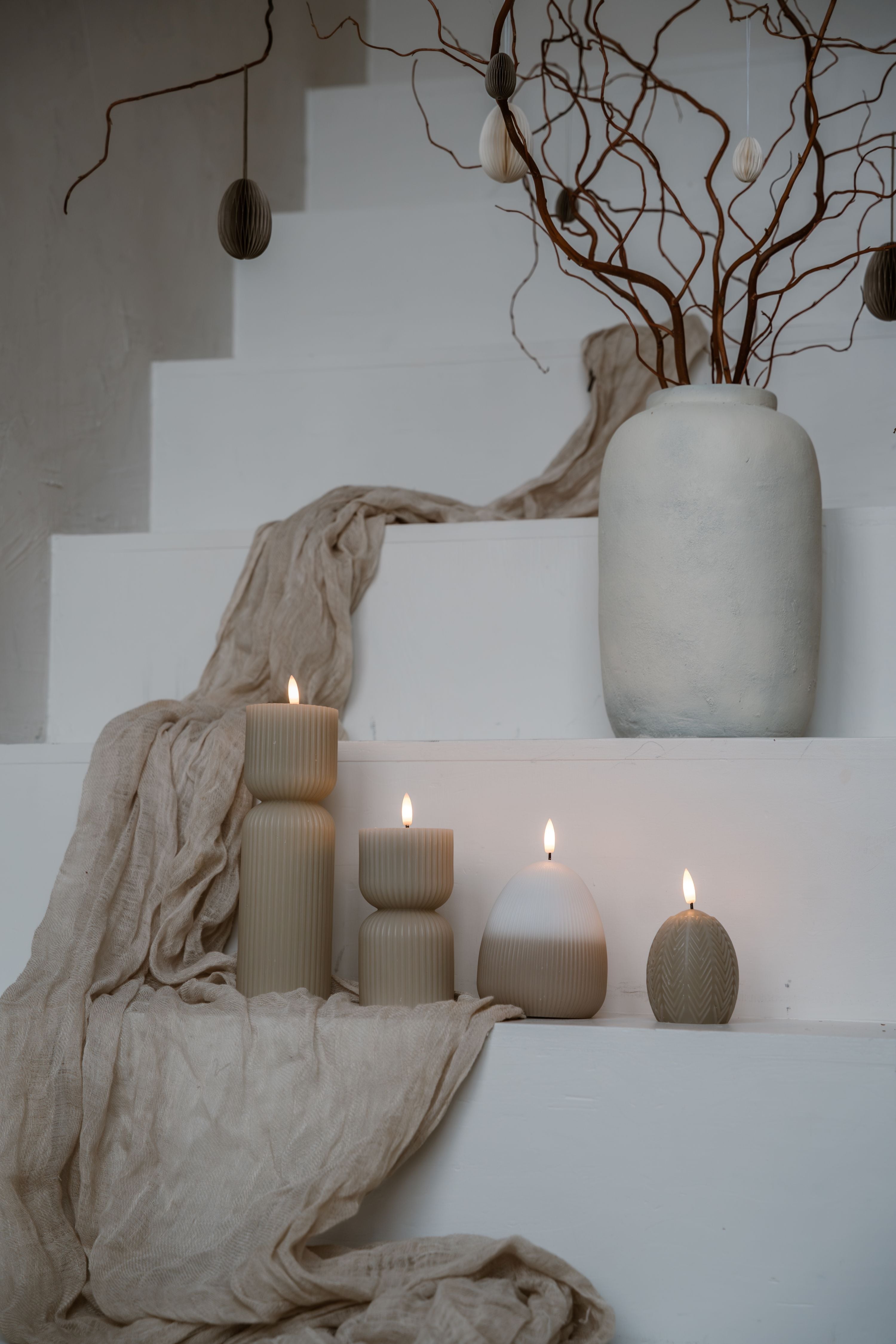 OSTEREIKERZE RIB WEISS/BEIGE - AB