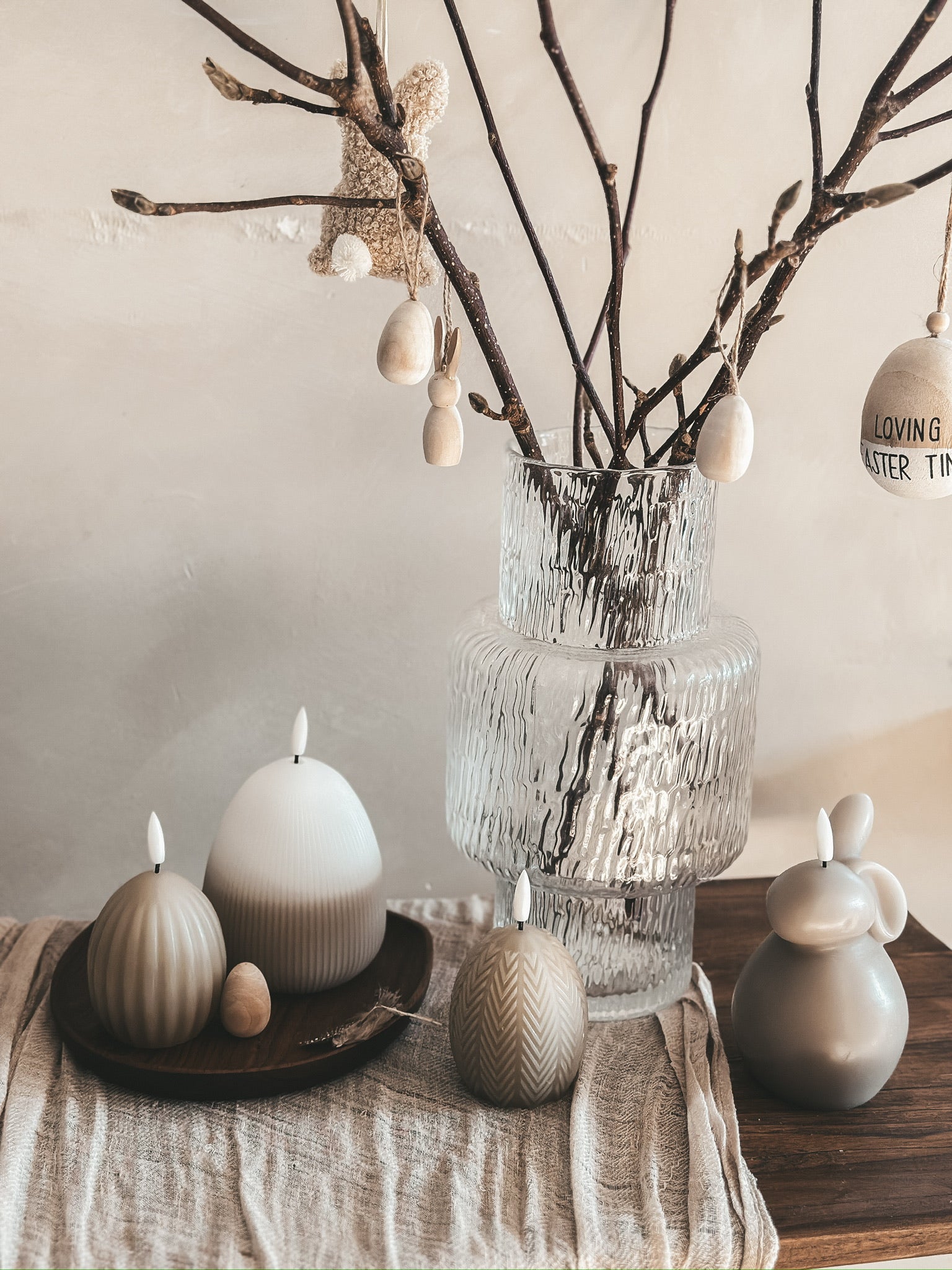 OSTEREIKERZE RIB WEISS/BEIGE - AB