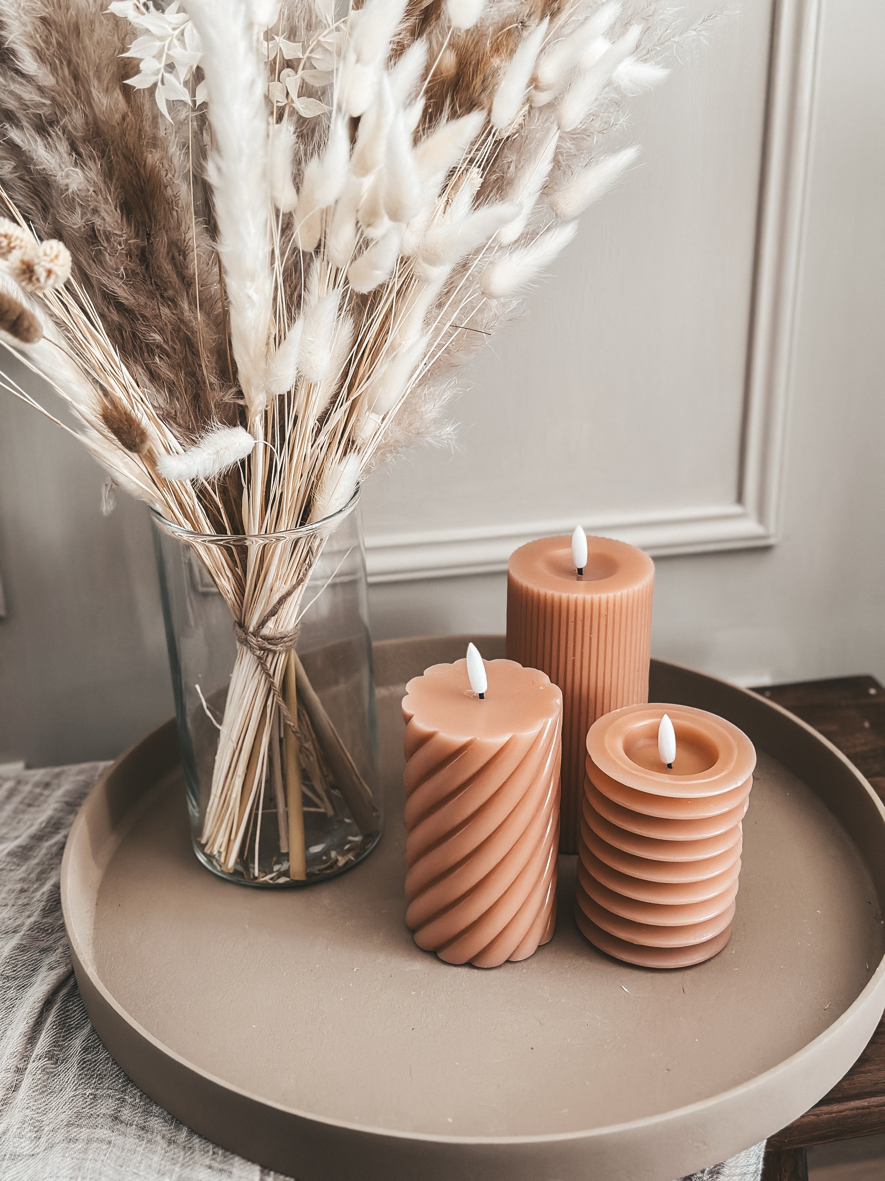 HORIZONTAL GESTREIFTE STUMPFKERZE S - AB