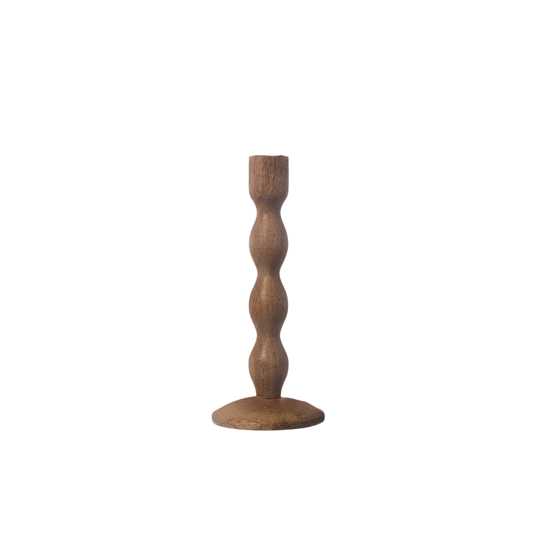 NEU AUFLAGE MÄRZ - KERZENHALTER HOLZ DUNKEL M