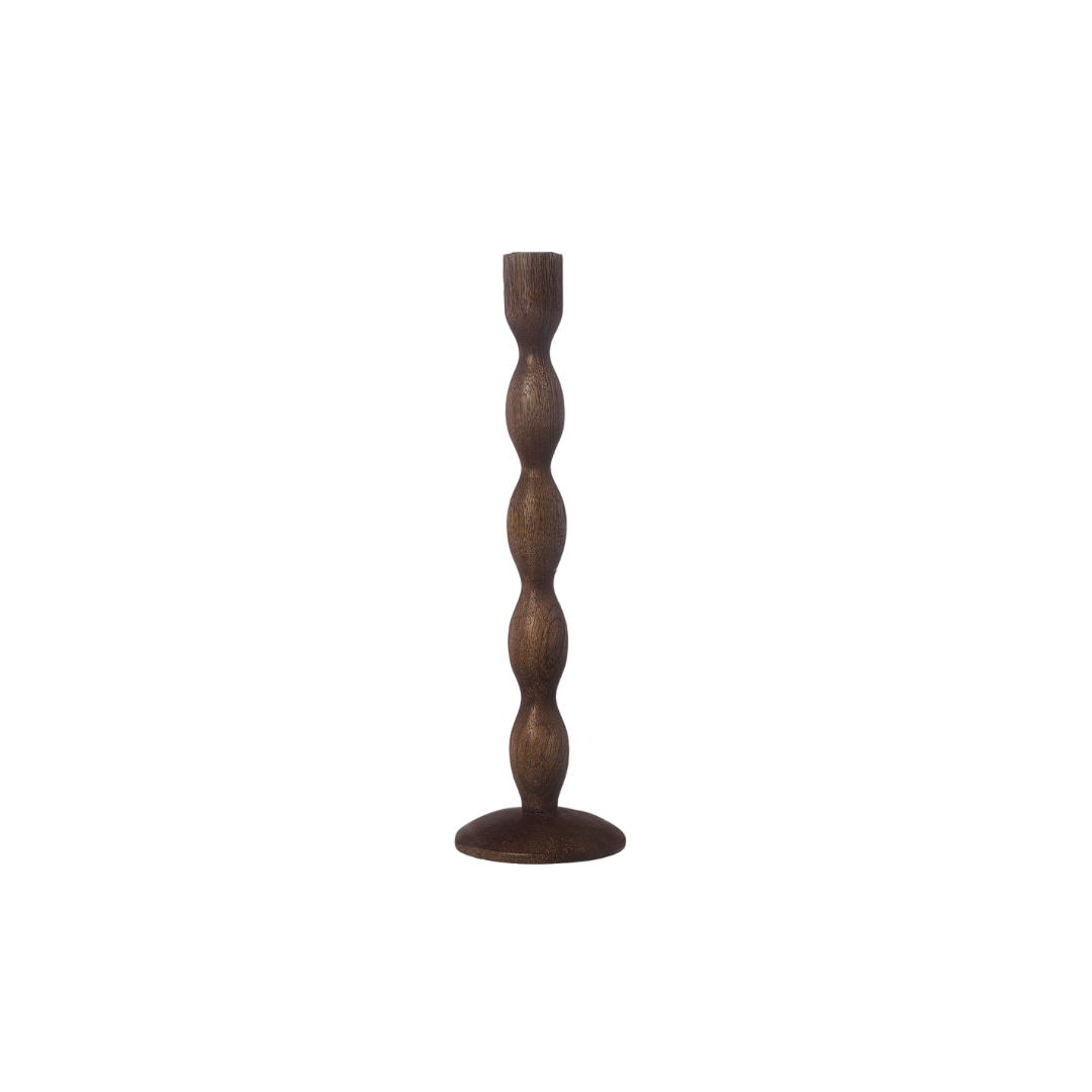 NEU AUFLAGE MÄRZ - KERZENHALTER HOLZ DUNKEL M