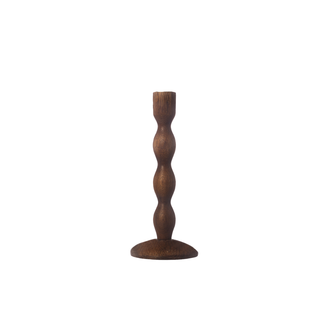 NEU AUFLAGE MÄRZ - KERZENHALTER HOLZ DUNKEL M