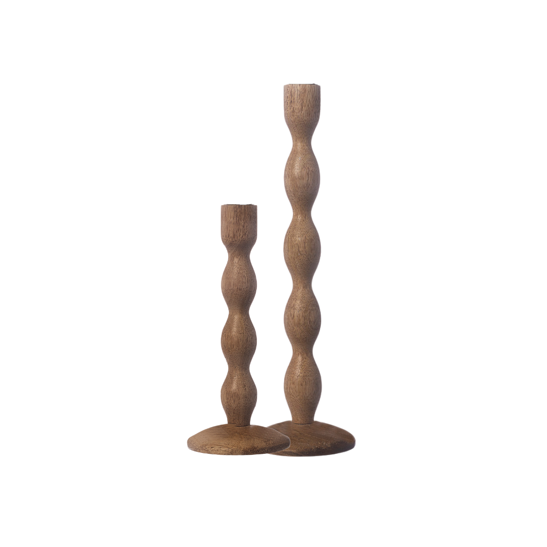 NEU AUFLAGE MÄRZ - KERZENHALTER HOLZ DUNKEL M