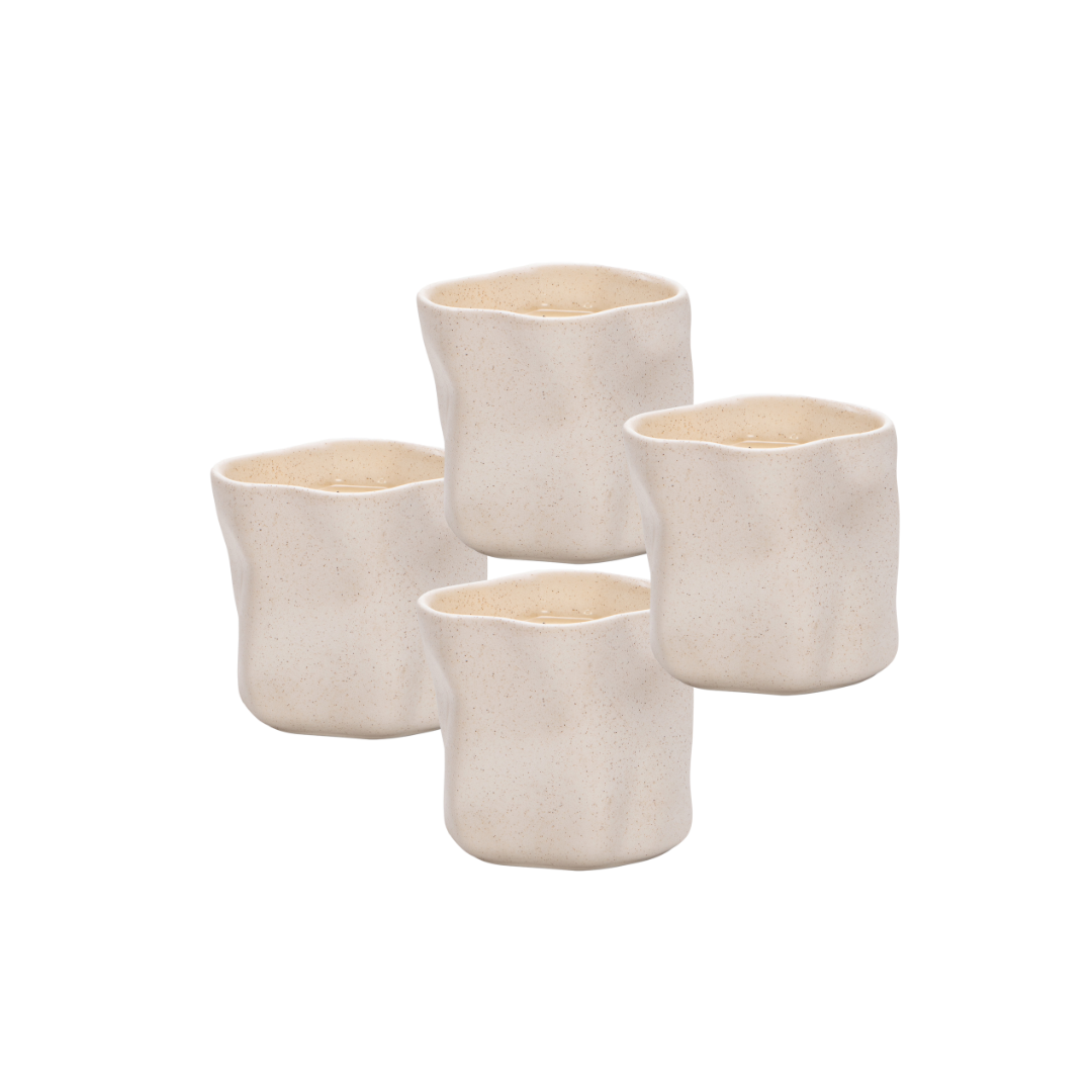 Organische Mok Keramiek Wit - set van 4