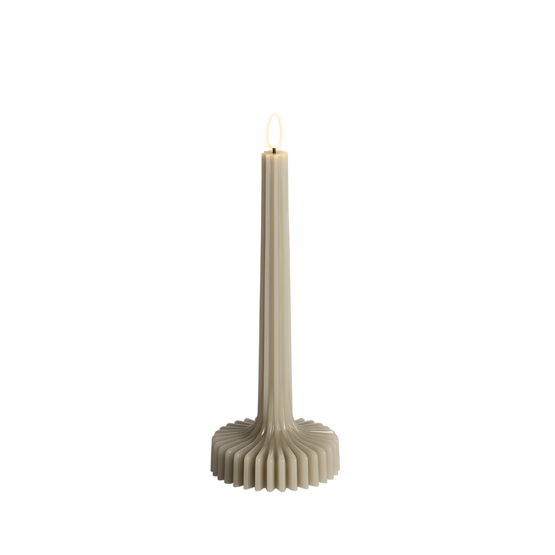 SWIRL RUNDE LED KERZE BEIGE - AB