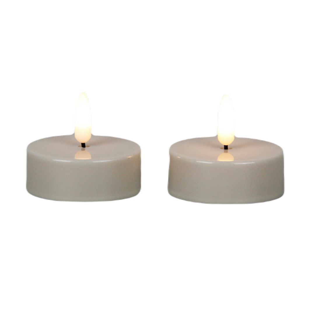 JUNOfires led grote waxinelichtjes theelichten neppe beige met timer