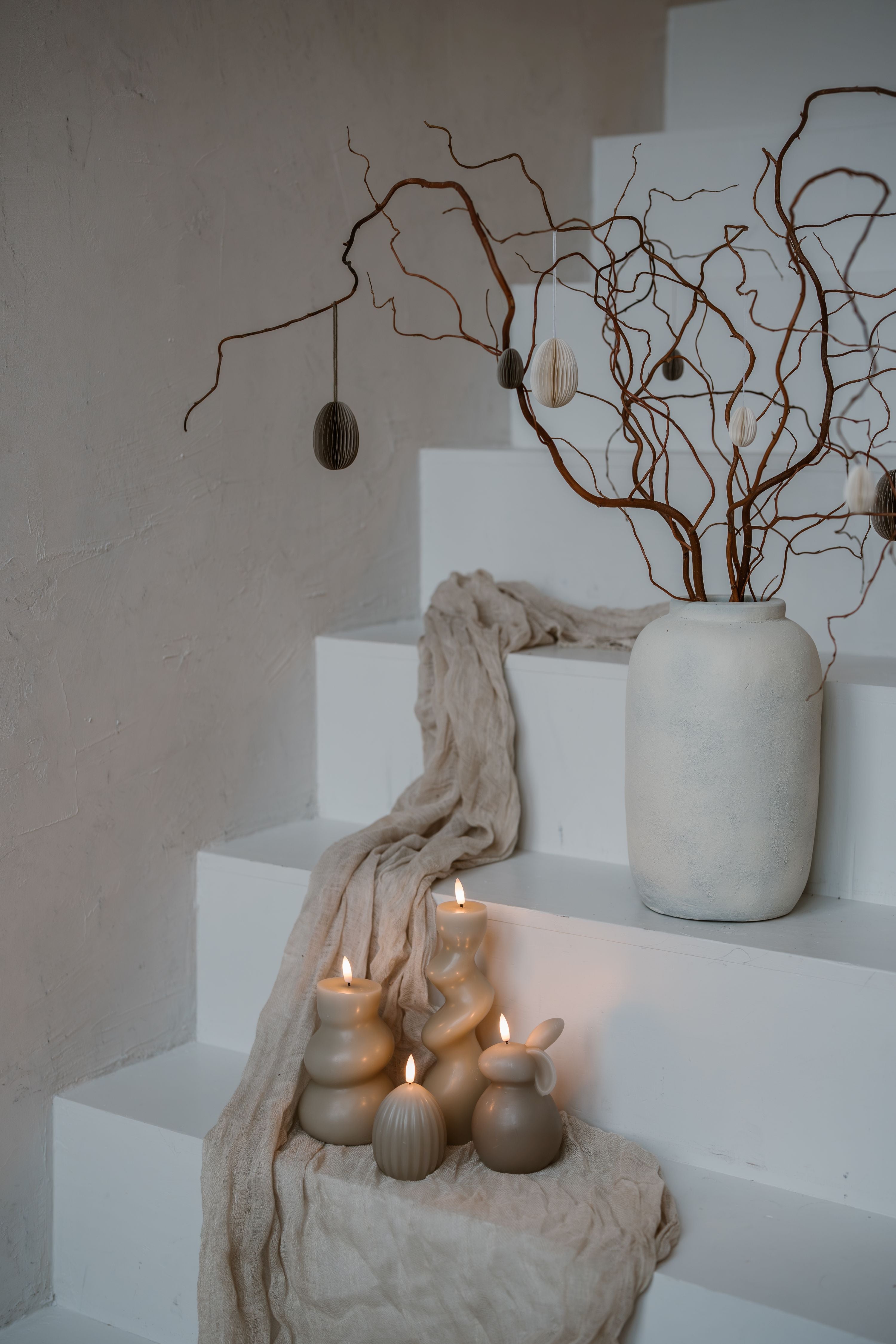 OSTEREIKERZE STREIFEN BEIGE - AB