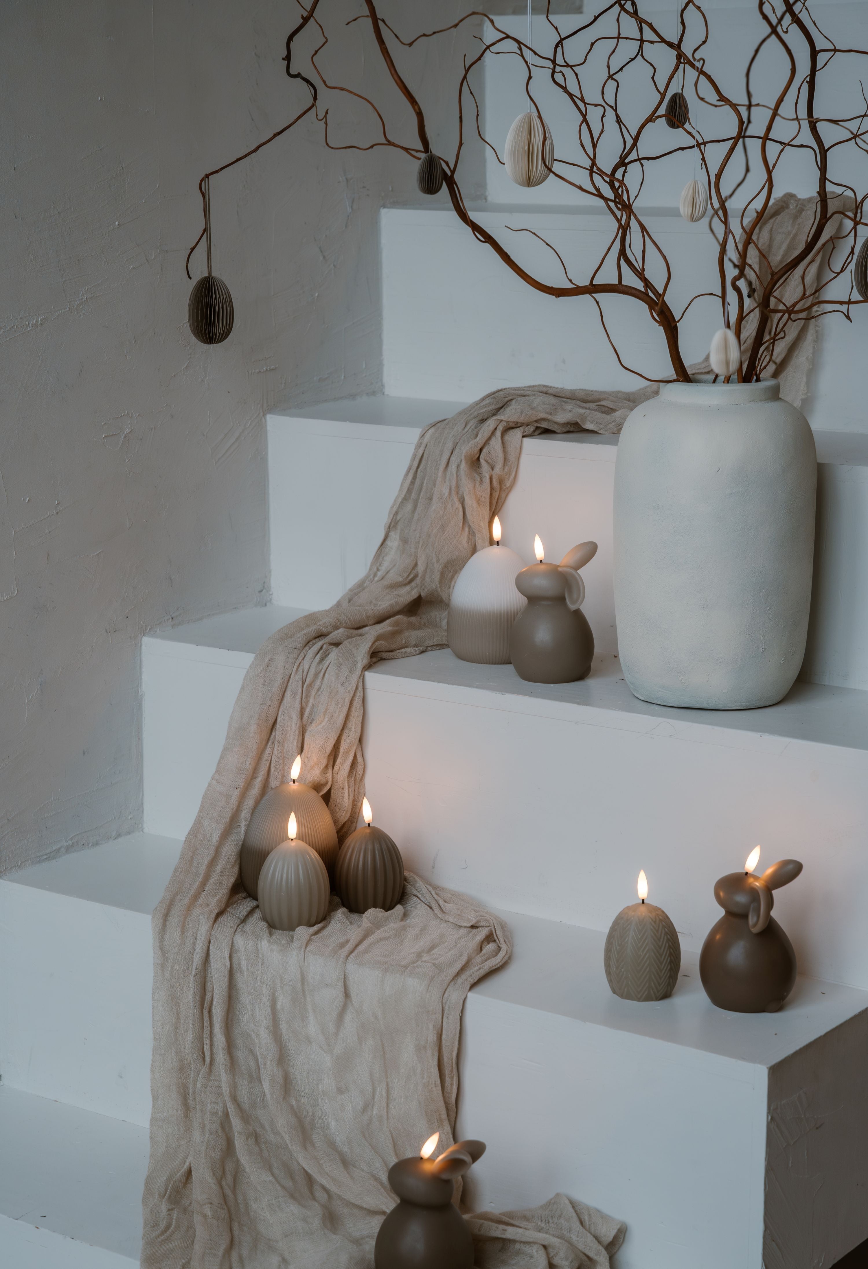 OSTEREIKERZE STREIFEN BEIGE - AB