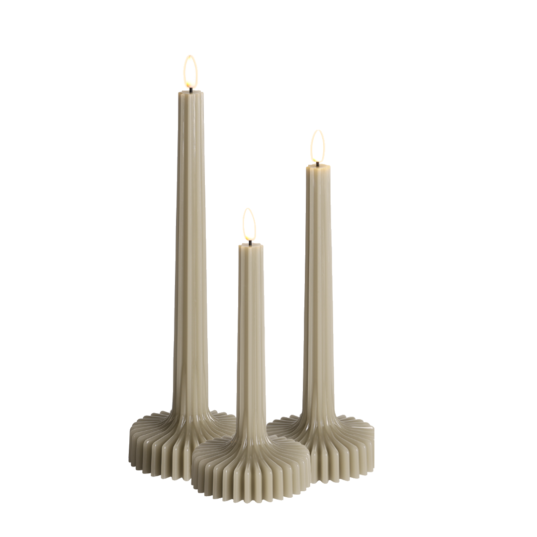 SWIRL RUNDE LED KERZE BEIGE - AB
