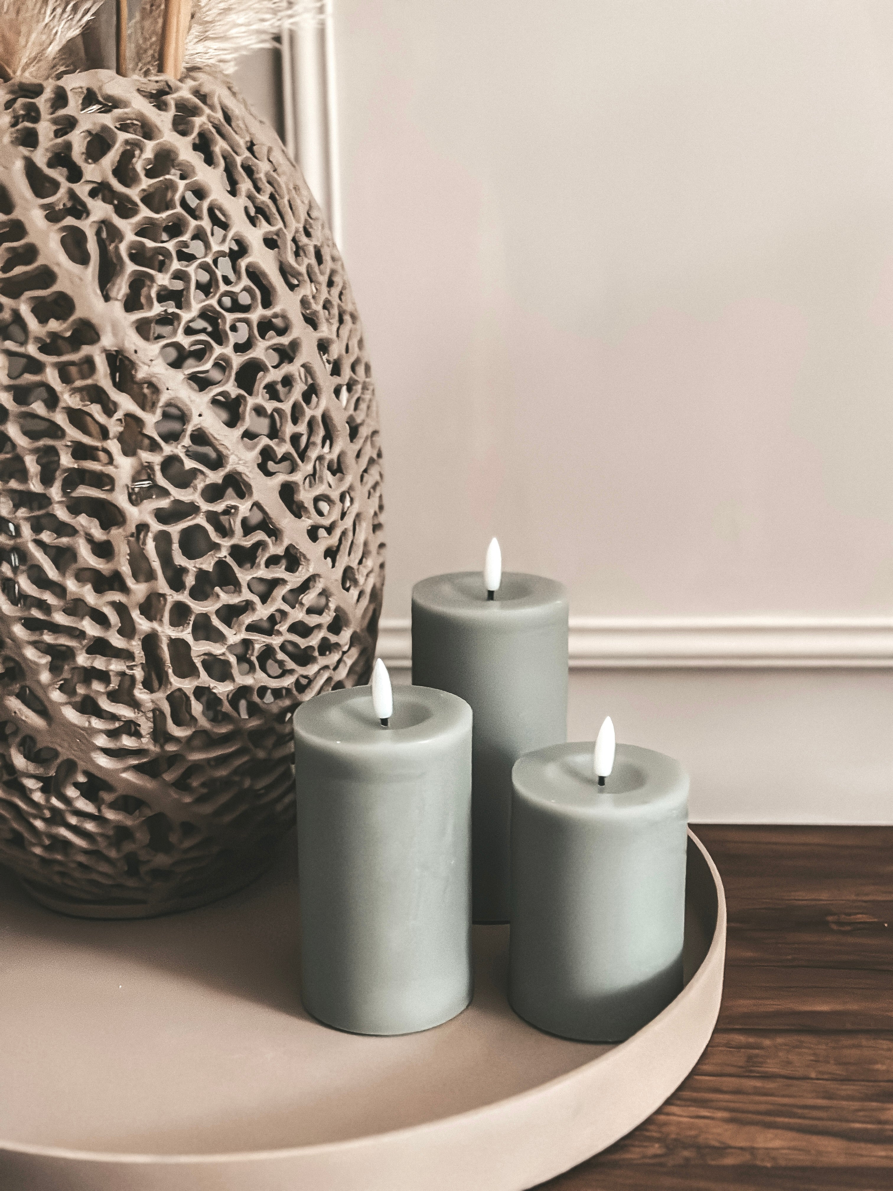 RUSTIKALE LED-STUMPENKERZE S - AB