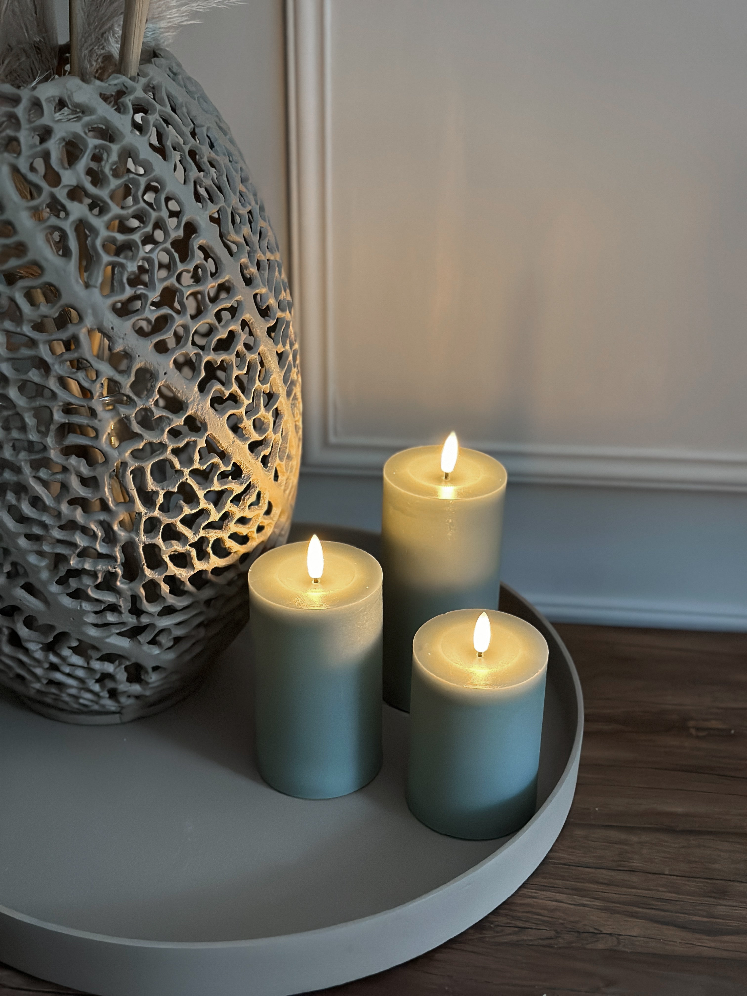 RUSTIKALE LED-STUMPENKERZE S - AB