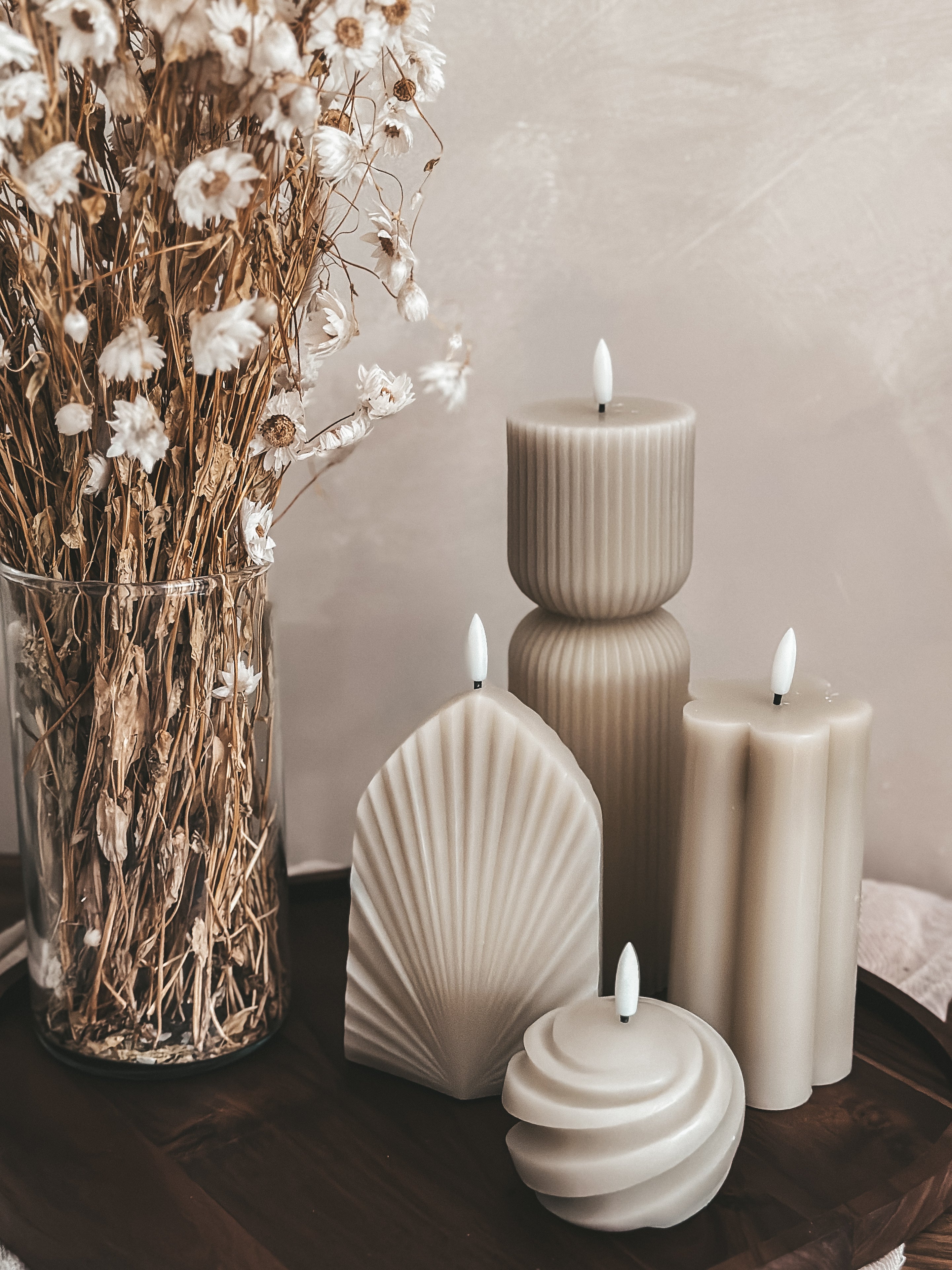 BLUMEN-LED-KERZE M - AB