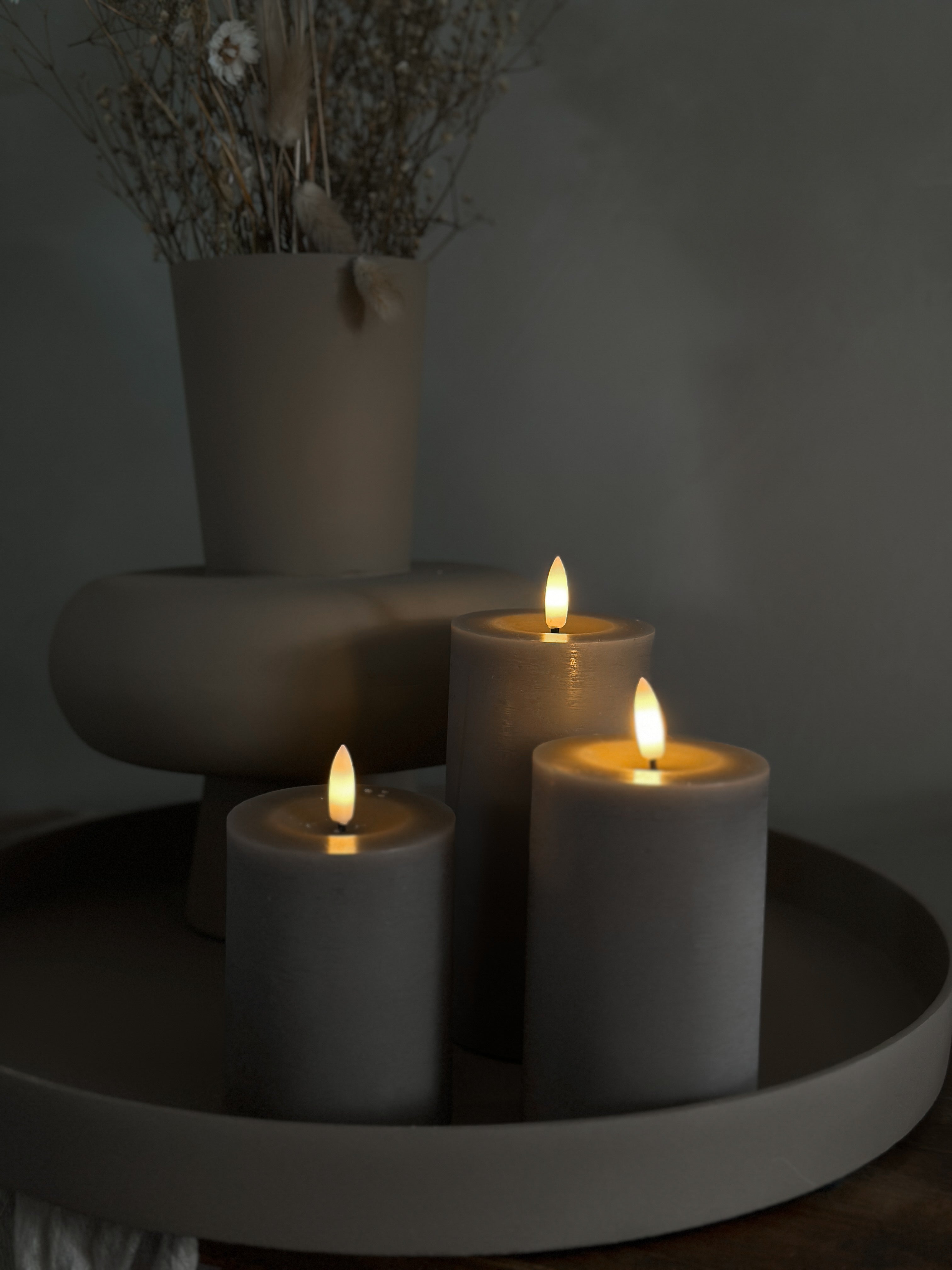 RUSTIKALE LED-STUMPENKERZE S - AB