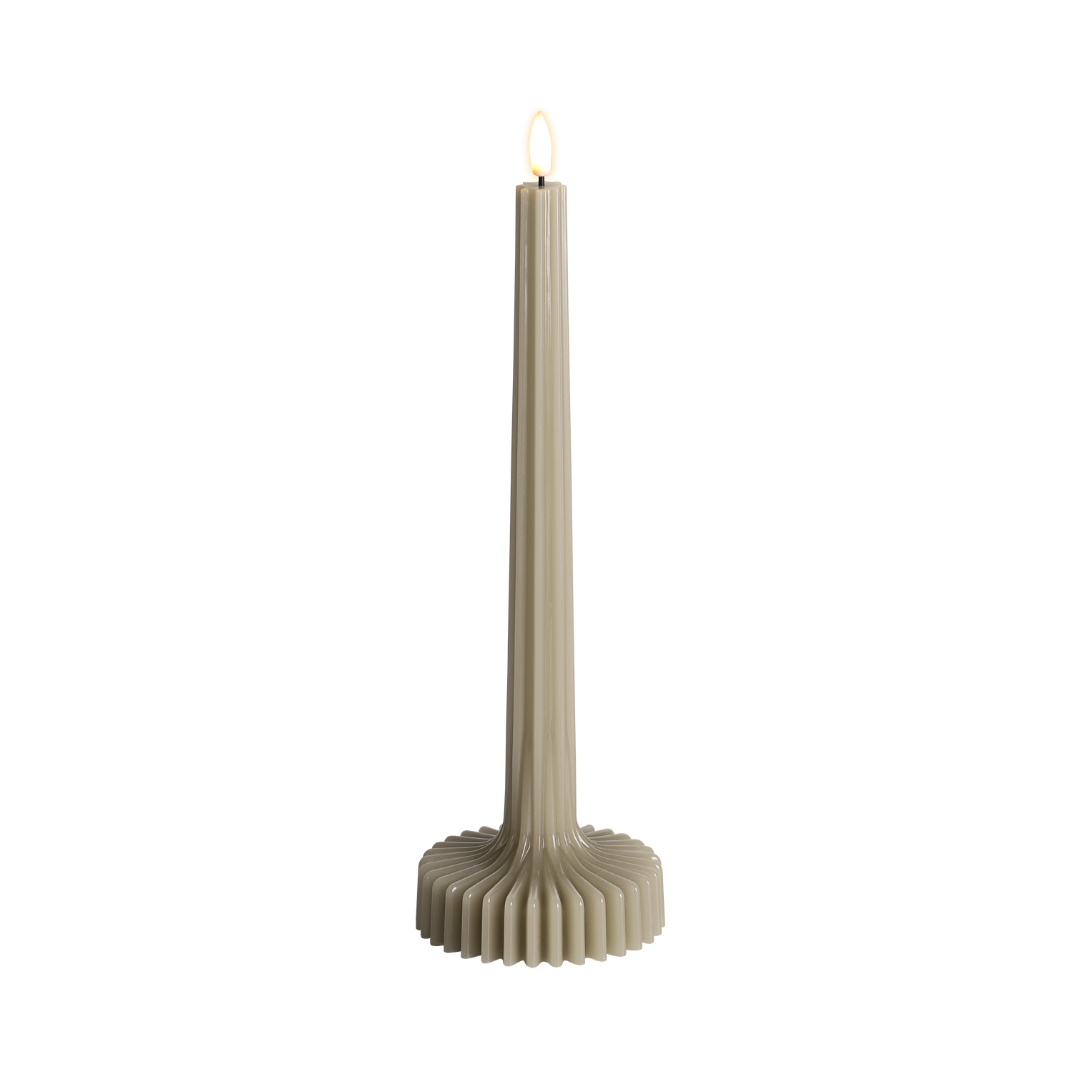 SWIRL RUNDE LED KERZE BEIGE - AB