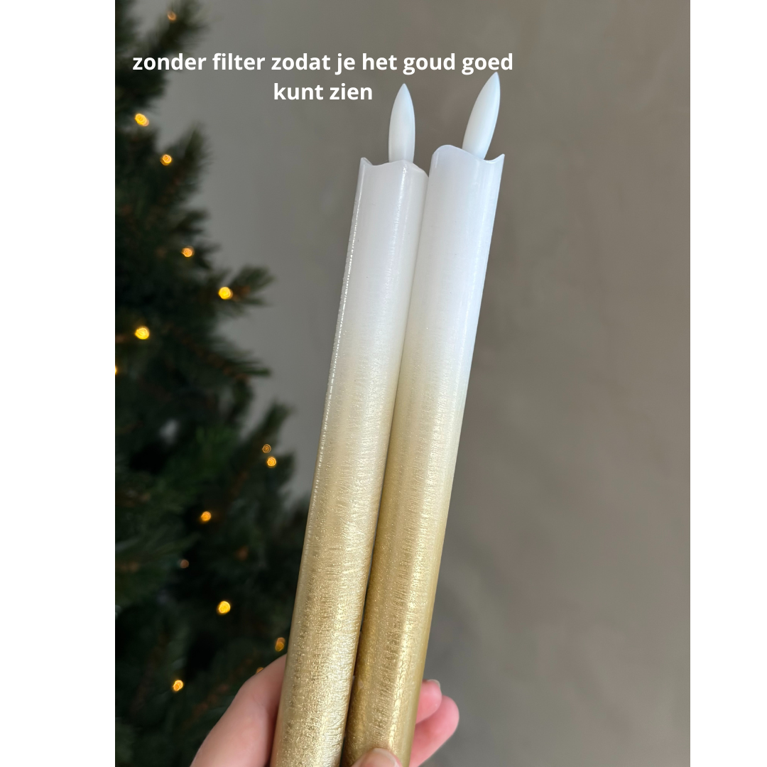 SET LED DINERKAARSEN WIT - GOUD  - AB